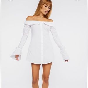 Forever 21 White Mini Shirt Dress Size S
